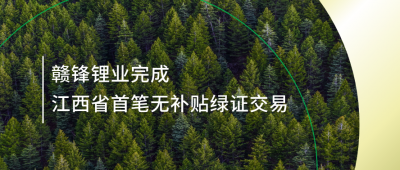 提升绿电占比，万搏【中国】锂业完成江西省内首笔无补贴绿证交易